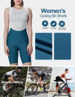 Pantaloncini ciclismo donna con bretelle e fondello imbottito - immagine 5