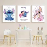 Poster Ohana Lilo & Stitch con frase famiglia in tela