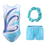 Body balletto bambina 3 pezzi con strass e pantaloncini - immagine 4