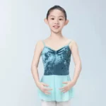 Body da balletto in velluto con spallina singola per ragazze