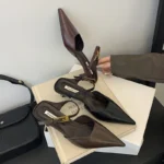 Sandali sabot eleganti da donna con tacco sottile - immagine 6