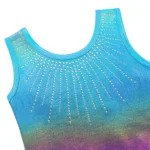 Body da ginnastica bambina sfumato senza maniche - immagine 3