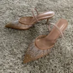 Sandali estivi donna con strass e tacco alto eleganti - immagine 4