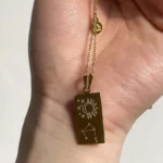 Collana zodiacale vintage in acciaio con ciondolo quadrato - immagine 6
