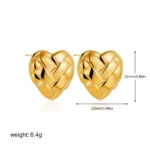 Orecchini vintage oro a cuore e pera in acciaio inox - immagine 6