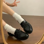 Mocassini Mary Jane donna con fiocco e tacco spesso - immagine 4