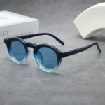 Occhiali da sole rotondi retrò unisex con piccola montatura - immagine 2