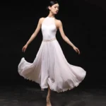 Body bianco da balletto donna con rete e scollo all’americana - immagine 5