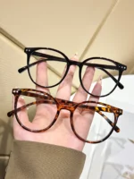 Set 2 occhiali da vista finti tondi con lenti trasparenti