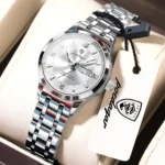 Orologio donna acciaio elegante impermeabile con data - immagine 2