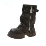 Stivaletti donna platform vintage con suola spessa - immagine 6