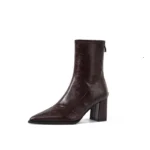 Stivaletti donna tacco spesso punta a punta vintage - immagine 6