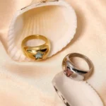 Anello donna rosa a cupola con cristalli e stella - immagine 5