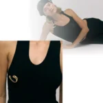 Spilla a goccia placcata oro in acciaio inox lucido - immagine 4