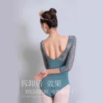 Body danza classica donna manica lunga in cotone elasticizzato - immagine 2