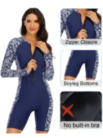 Costume da bagno intero donna con zip e protezione UV - immagine 4