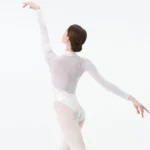 Body da balletto donna in velluto e rete con colletto alto - immagine 5