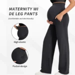 Pantaloni premaman donna a gamba larga vita alta - immagine 6