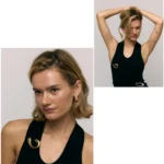 Spilla a goccia placcata oro in acciaio inox lucido - immagine 5