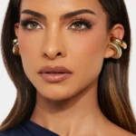 Set 4 orecchini a clip a C spessi senza piercing - immagine 4