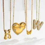 Collana iniziale a bolle oro con zirconi cubici