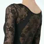 Body da balletto donna in pizzo patchwork a maniche lunghe - immagine 2