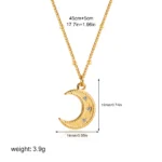 Collana donna luna e stella in acciaio oro - immagine 5