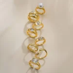 Anello fidanzamento oro 18K impermeabile con zircone