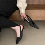 Sandali mules estivi donna con tacco basso elegante - immagine 4