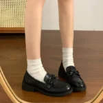 Mocassini Mary Jane donna con fiocco e tacco spesso - immagine 3