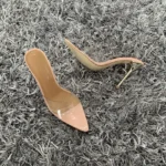 Sandali mules donna in PVC trasparente con tacco a spillo - immagine 6