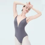 Body da balletto donna in lycra con scollo a V - immagine 3