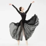 Body da balletto nero in rete con spalline incrociate - immagine 6