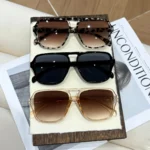 Set 3 occhiali da sole unisex retrò quadrati UV400 - immagine 4