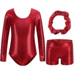Body ginnastica artistica bambina con pantaloncini e fascia - immagine 2