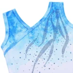 Body ginnastica bambina con glitter a righe blu - immagine 3
