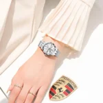 Orologio donna acciaio elegante impermeabile con data - immagine 5