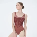 Body da balletto da donna retrò elegante per danza e yoga