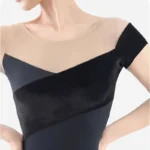 Body da balletto nero a maniche corte per donna - immagine 3