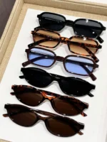 Set occhiali da sole retrò piccoli rettangolari e ovali - immagine 3