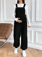 Salopette premaman in velluto a coste con vita regolabile - immagine 5