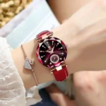 Orologio donna al quarzo impermeabile con cinturino in pelle - immagine 6