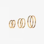 Set 3 paia orecchini a cerchio in acciaio inox oro e argento - immagine 4