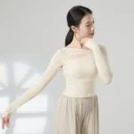 Top da ballo donna a maniche lunghe con inserti in rete - immagine 3