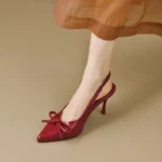 Sandali donna eleganti con tacco alto e nodo a farfalla - immagine 5