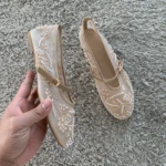 Ballerine Mary Jane donna estive in mesh con fiori - immagine 4