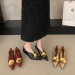 Scarpe Mary Jane donna tacco basso punta a punta vintage