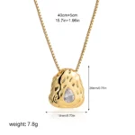 Collana pendente geometrica vintage con zirconi - immagine 6