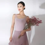 Body da ballo in lycra senza maniche schiena scoperta