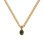 Collana donna con ciondolo ovale in pietra naturale multicolore - immagine 6